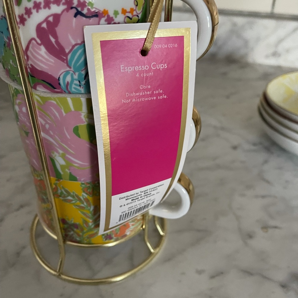 Lilly Pulitzer for Target Espresso Cups nwt original mug stacking set - Picture 5 of 8